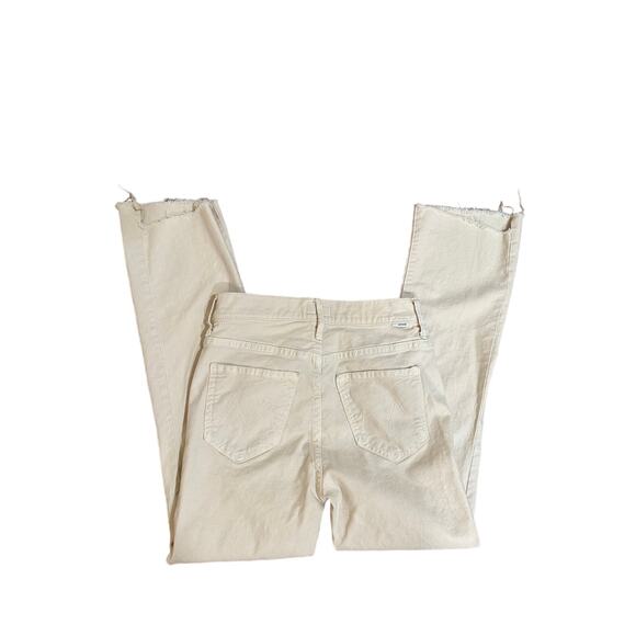Mother Jeans The Insider Crop Step Fray Sz 25 Tan Cream Jeans - Picture 4 of 6